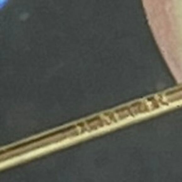 JCM Jacmel 14k Yellow Gold Vintage Marked Bamboo Shrimp Hoop Huggie Earrings - Picture 9 of 10